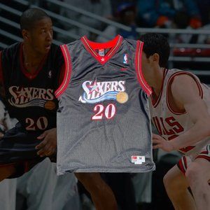 Vintage Philadelphia 76ers Sixers Eric Snow Black Jersey